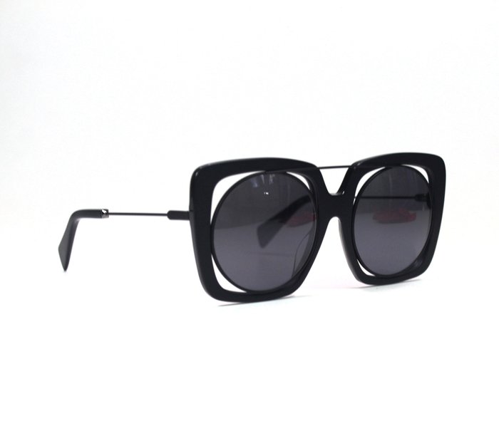 Yohji Yamamoto YY7009 Black Grey Mirrored Sunglasses
