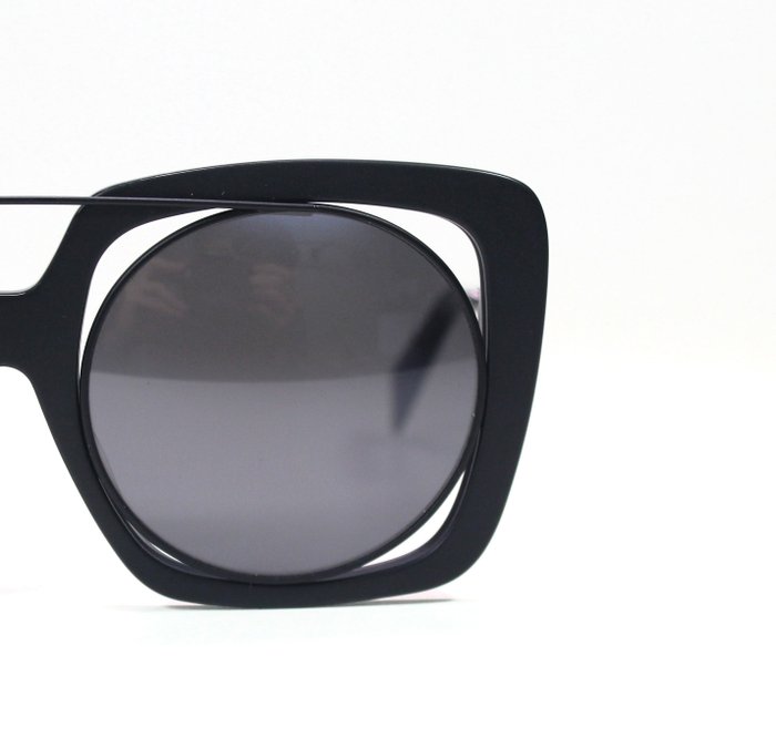 Yohji Yamamoto YY7009 Black Grey Mirrored Sunglasses