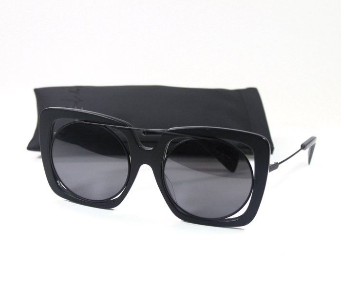 Yohji Yamamoto YY7009 Black Grey Mirrored Sunglasses
