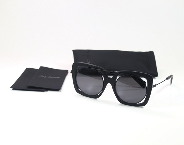 Yohji Yamamoto YY7009 Black Grey Mirrored Sunglasses