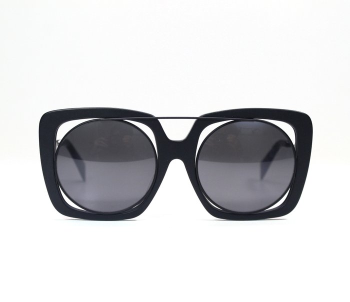 Yohji Yamamoto YY7009 Black Grey Mirrored Sunglasses
