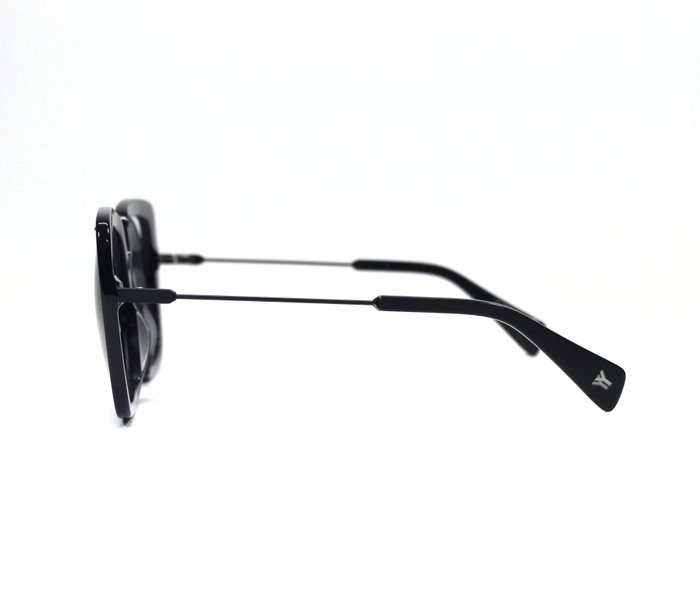 Yohji Yamamoto YY7009 Black Grey Mirrored Sunglasses