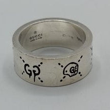 Gucci GG Skull Silver Ring 925 Engraved Unisex Italy Size 17