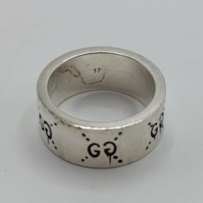 Gucci GG Skull Silver Ring 925 Engraved Unisex Italy Size 17