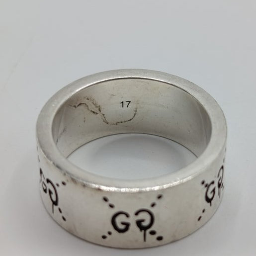 Gucci GG Skull Silver Ring 925 Engraved Unisex Italy Size 17