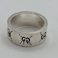 Gucci GG Skull Silver Ring 925 Engraved Unisex Italy Size 17