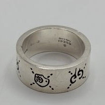Gucci GG Skull Silver Ring 925 Engraved Unisex Italy Size 17