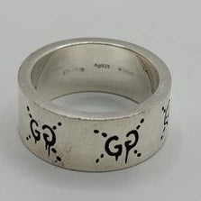 Gucci GG Skull Silver Ring 925 Engraved Unisex Italy Size 17