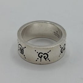 Gucci GG Skull Silver Ring 925 Engraved Unisex Italy Size 17