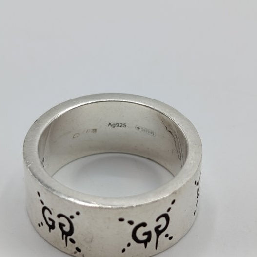 Gucci GG Skull Silver Ring 925 Engraved Unisex Italy Size 17