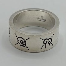 Gucci GG Skull Silver Ring 925 Engraved Unisex Italy Size 17