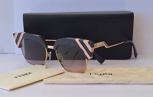 Lunettes de soleil œil-de-chat Fendi FF rose noir or