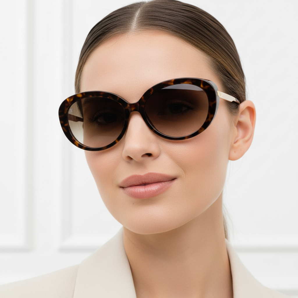 Louis Vuitton Z0596W Lunettes de soleil œil-de-chat écaille de tortue de créateur