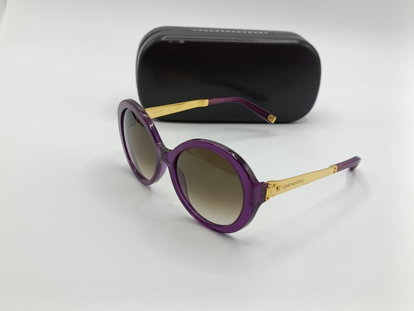 Louis Vuitton Z0560W Sunglasses Purple Glitter Oversized Designer Shades