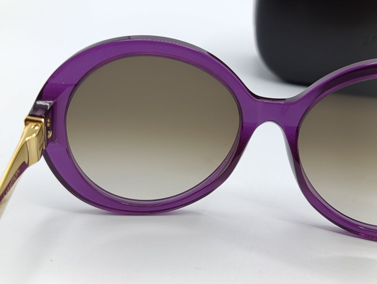 Louis Vuitton Z0560W Sunglasses Purple Glitter Oversized Designer Shades