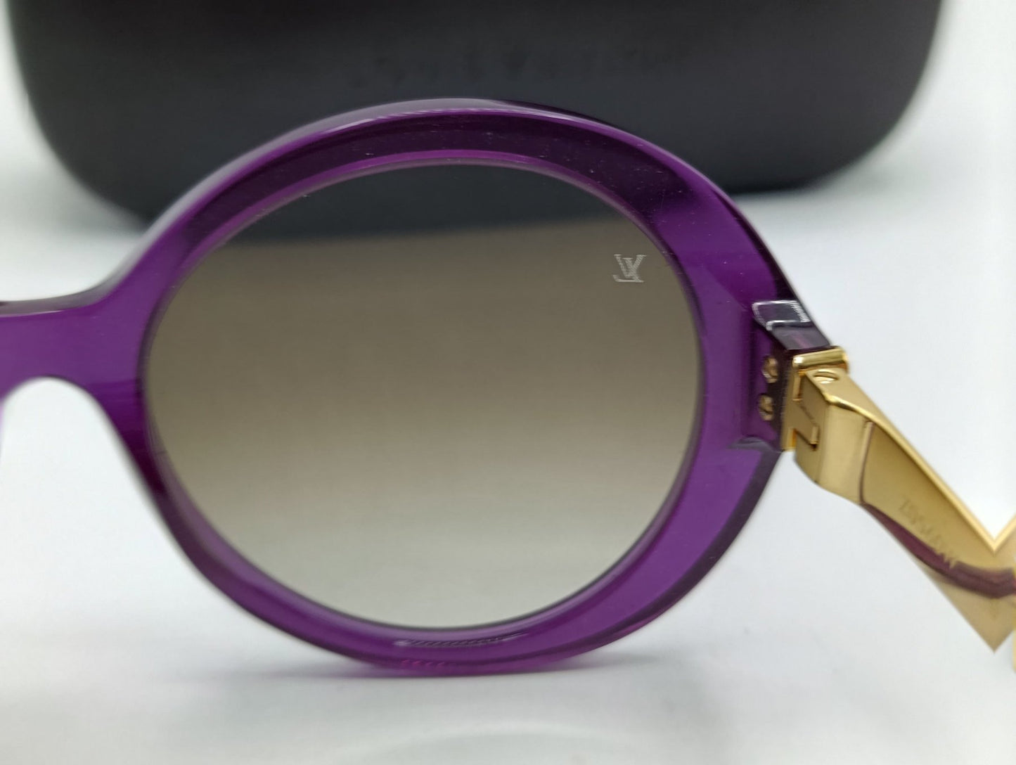 Louis Vuitton Z0560W Sunglasses Purple Glitter Oversized Designer Shades