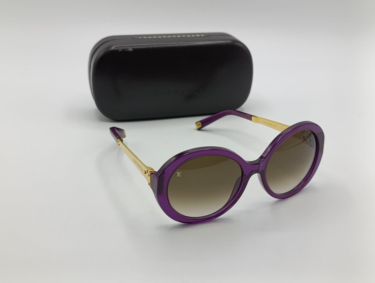 Louis Vuitton Z0560W Sunglasses Purple Glitter Oversized Designer Shades