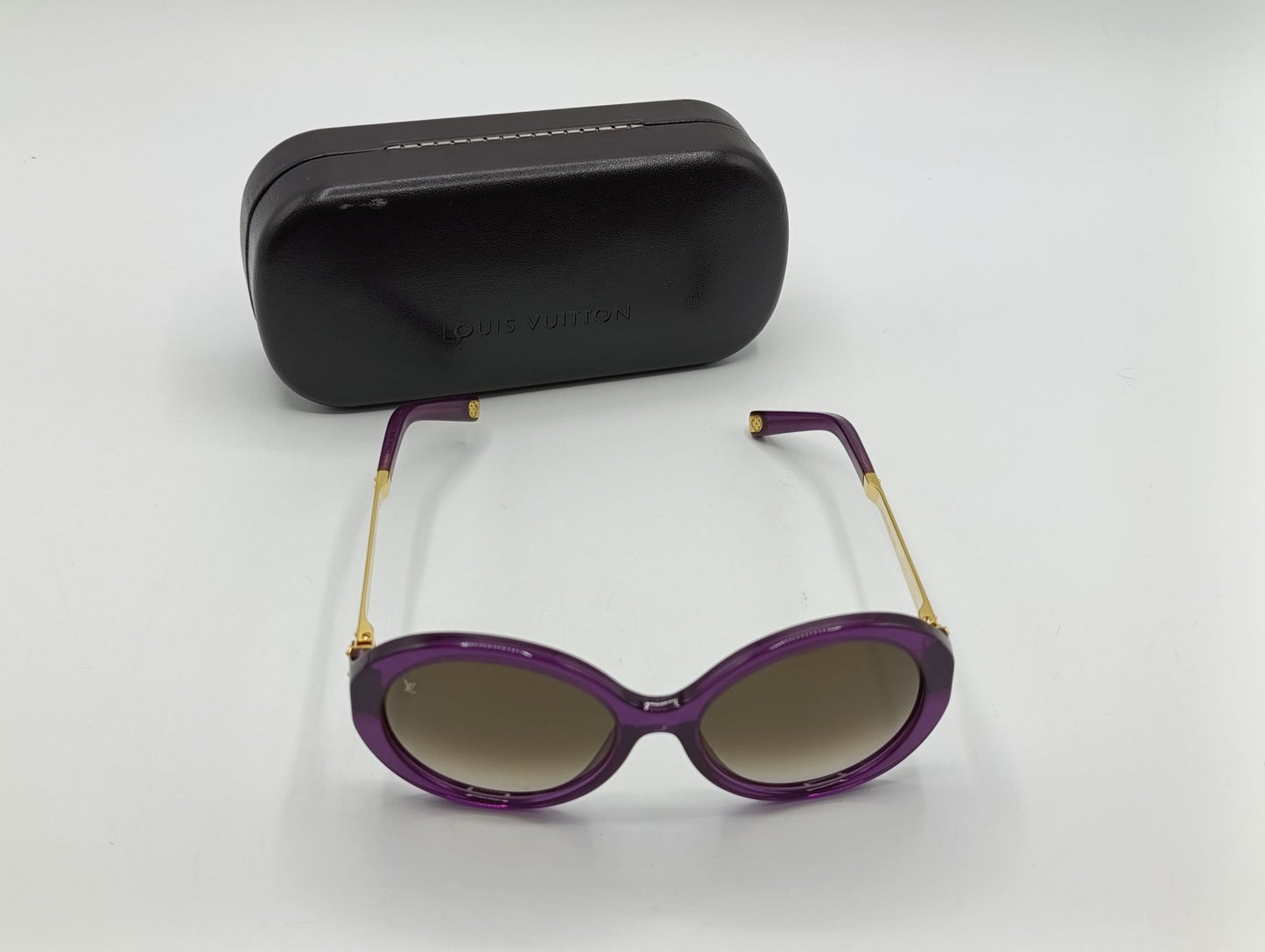 Louis Vuitton Z0560W Sunglasses Purple Glitter Oversized Designer Shades
