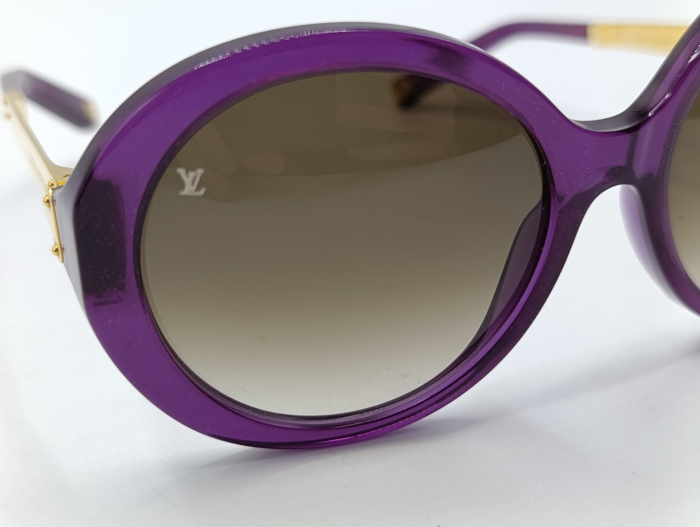 Louis Vuitton Z0560W Sunglasses Purple Glitter Oversized Designer Shades