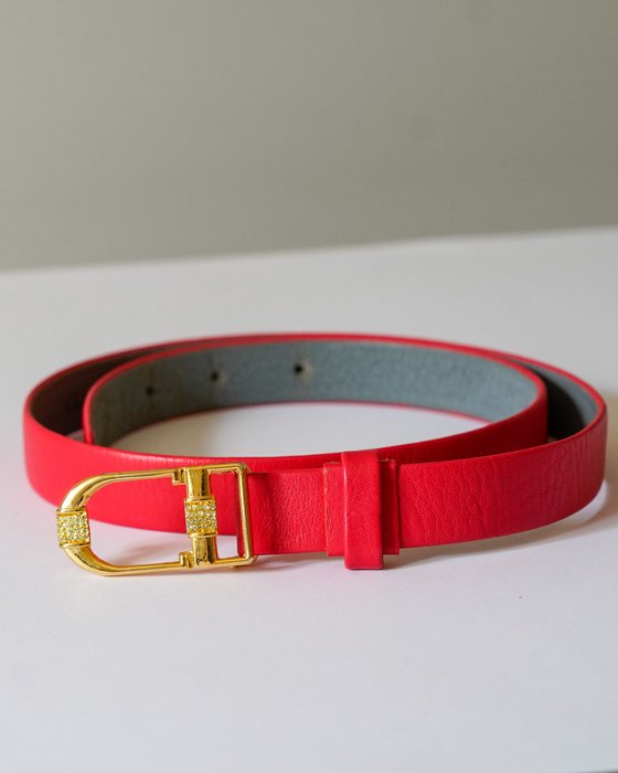 Christian Dior Rhinestone Buckle Belt Size 70 Slim Designer Belt