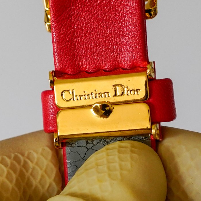 Christian Dior Rhinestone Buckle Belt Size 70 Slim Designer Belt
