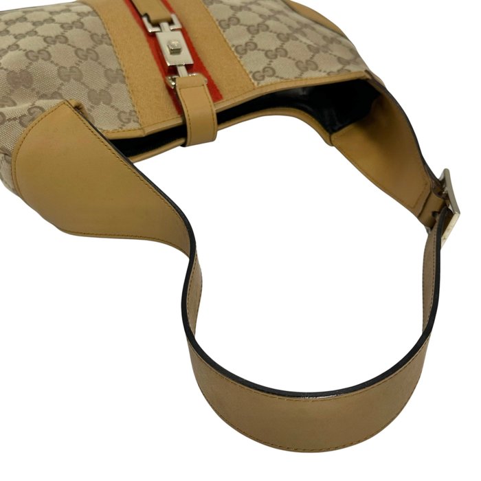 Gucci Jackie GG Canvas Shoulder Bag – Beige & Leather, Gold-Tone Hardware