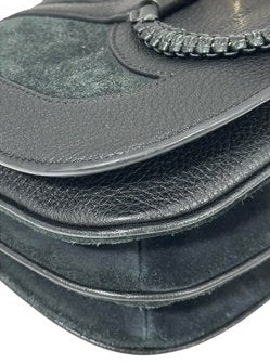 See by Chloé Hana Shoulder Bag – Black Suede & Leather with Gold-Tone Hardware