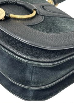 See by Chloé Hana Shoulder Bag – Black Suede & Leather with Gold-Tone Hardware