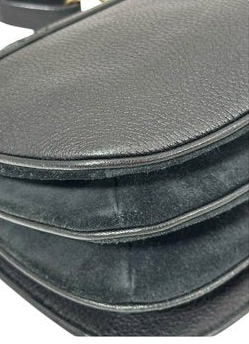 See by Chloé Hana Shoulder Bag – Black Suede & Leather with Gold-Tone Hardware