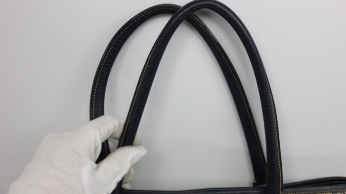 Gucci Vintage GG Plus Monogram Tote Bag – Navy Leather Trim