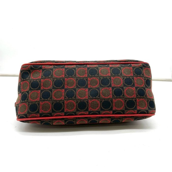 Salvatore Ferragamo Vintage Gancini Handbag – Canvas and Red Leather