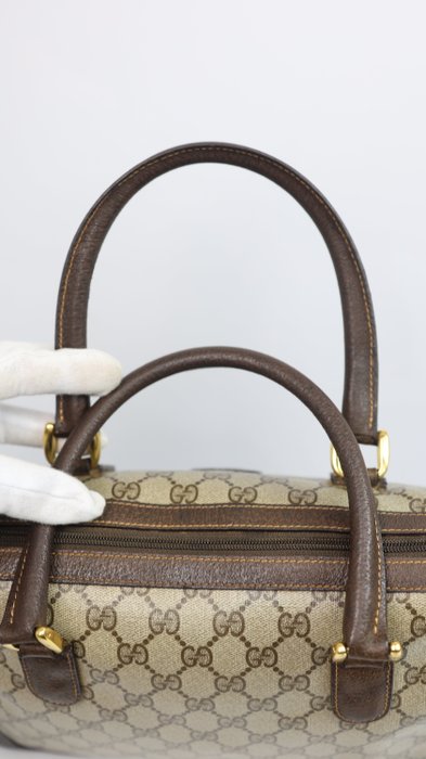 Gucci GG Monogram Top-Handle Satchel – Beige an Brown