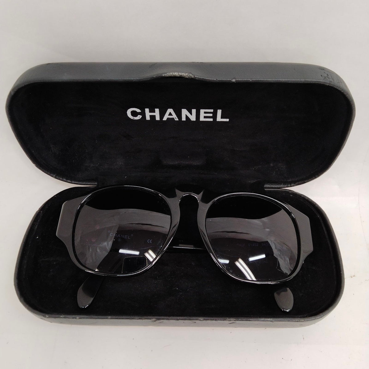 Chanel Black Acetate Sunglasses with Gold CC Logo