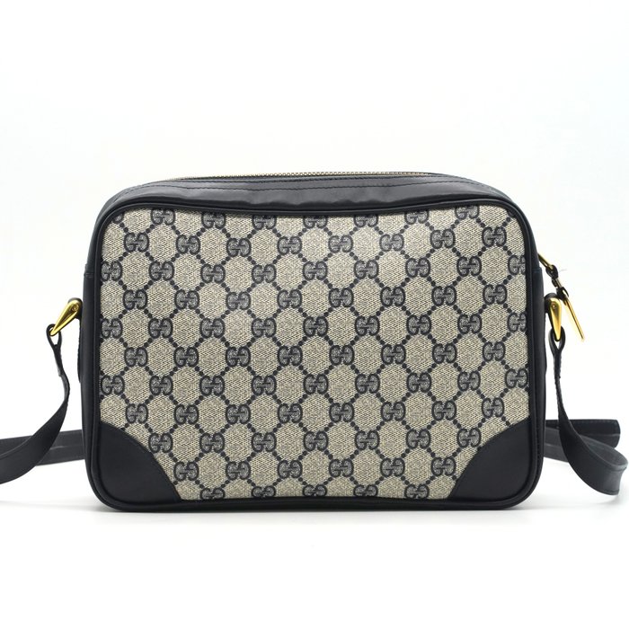 Gucci Vintage GG Supreme Shoulder Bag – Navy and Grey
