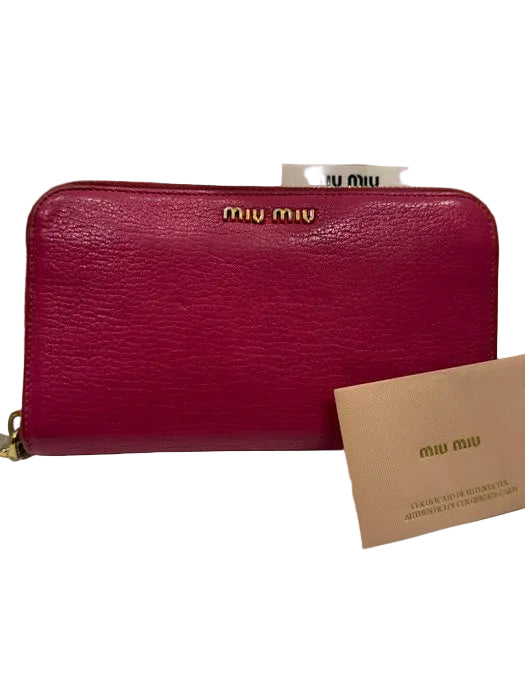 Miu Miu Zip-Around Wallet rose
