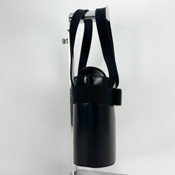 Salvatore Ferragamo Black Leather Vara Ribbon Handbag