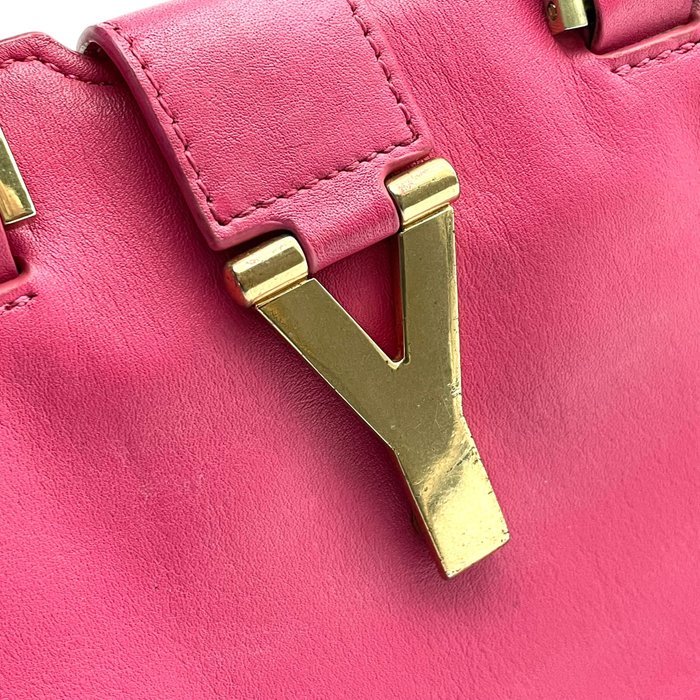 Saint Laurent Pink Leather Two-Way Handbag – Gold-Tone Hardware
