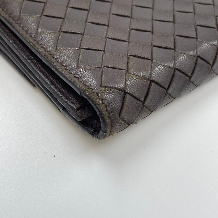 Bottega Veneta Intrecciato Continental Long Wallet –  Brown Leather