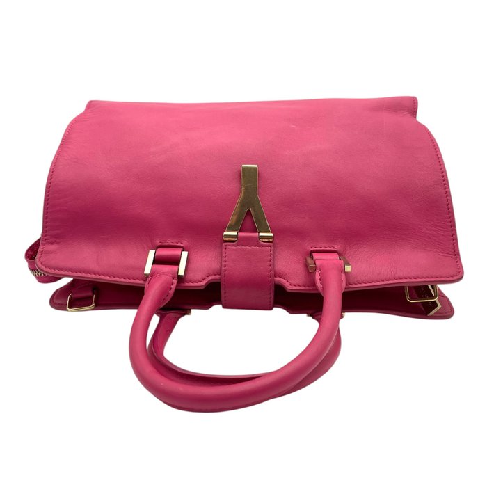 Saint Laurent Pink Leather Two-Way Handbag – Gold-Tone Hardware