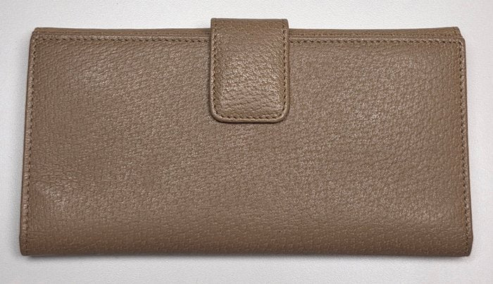 Gucci Brown Leather Long Bifold Wallet