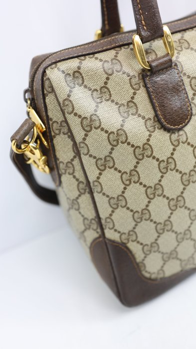 Gucci GG Monogram Top-Handle Satchel – Beige an Brown