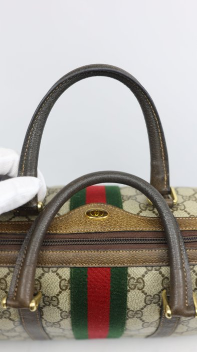 Gucci GG Supreme Sherry Line Vintage Boston Bag