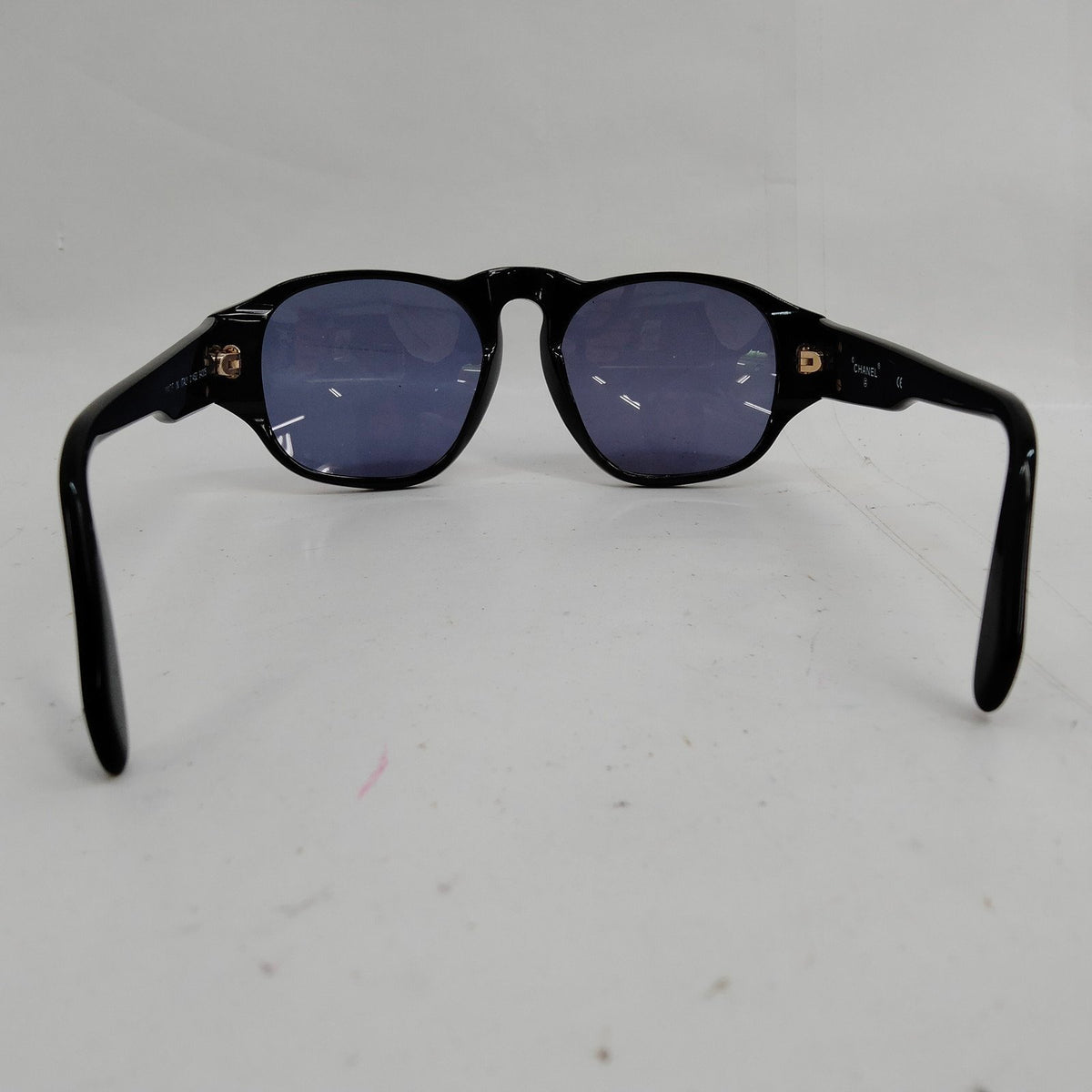 Chanel Black Acetate Sunglasses with Gold CC Logo