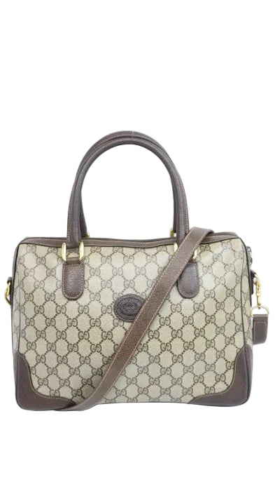 Gucci GG Monogram Top-Handle Satchel – Beige an Brown
