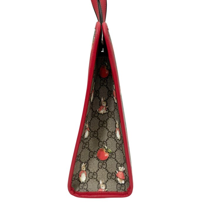 Gucci Peter Rabbit Apple Tote Bag in Beige and Red