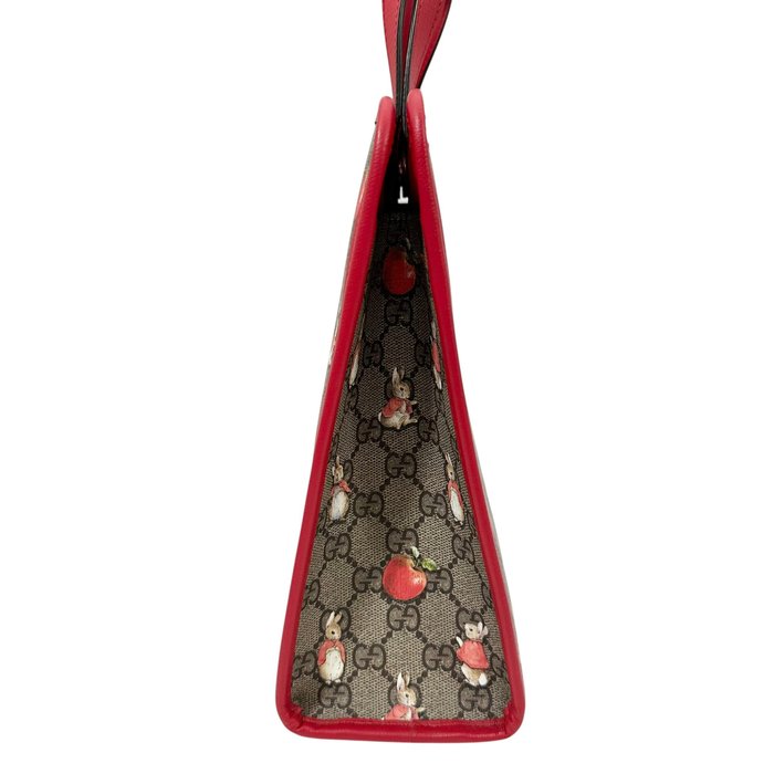 Gucci Peter Rabbit Apple Tote Bag in Beige and Red