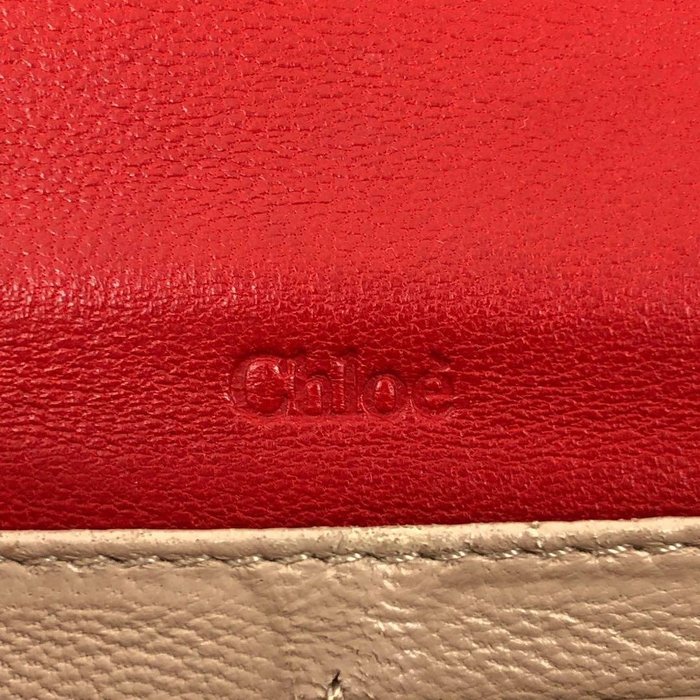 Chloé Red Long Wallet – Gold-Tone Detail
