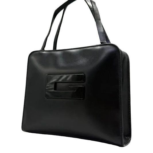 Gucci Black Leath Tote bag – G-Shaped Plaque