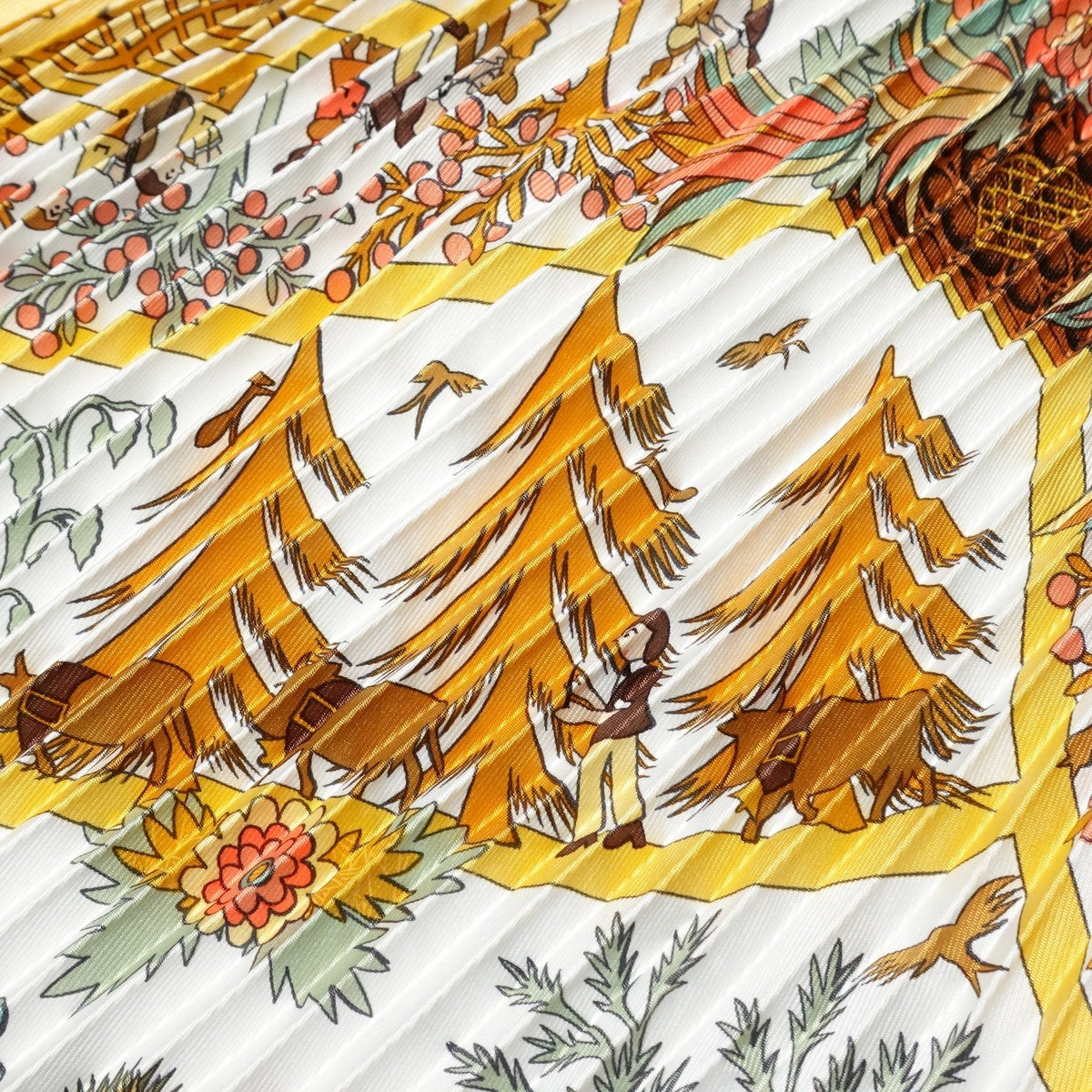 Hermès Plissé “Découpages” Silk Scarf by Anne Rosat