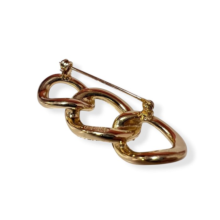 Christian Dior Gold-Plated Rhinestone Brooch
